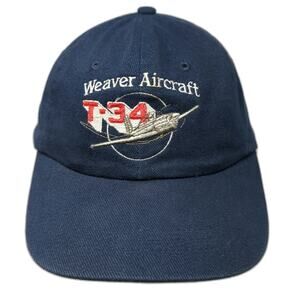 KC Caps Baseball Cap Blue One Size Weaver Aircraft T-34 Airplane Embroidered Hat